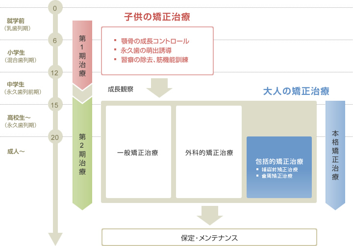 子供の治療と大人の治療図